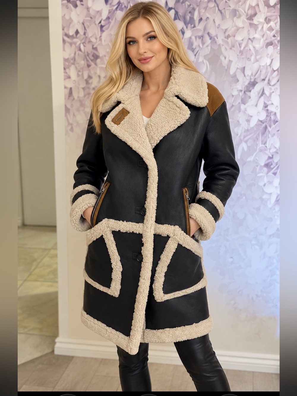 HiSO shearling coat size S